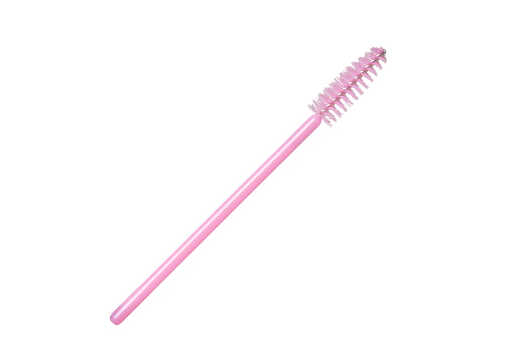 Щёточки для ресниц нейлоновые светло-розовая с розовой палочкой