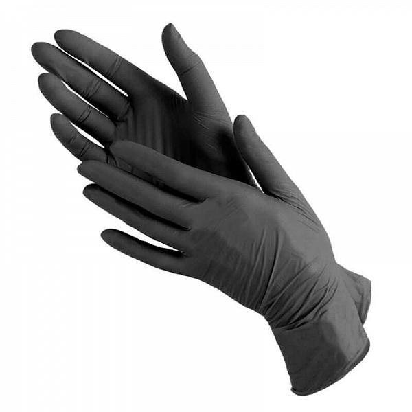 Перчатки нитриловые черные, 100 шт